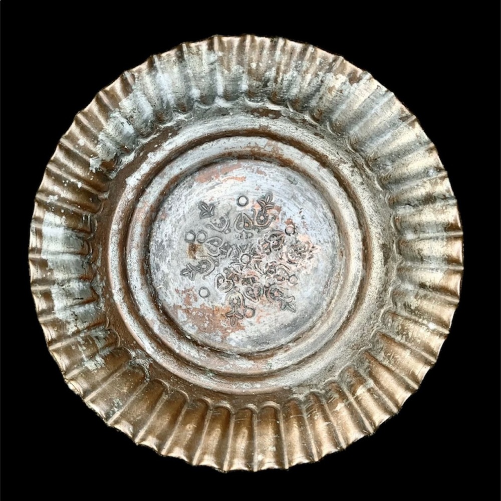 Vintage 7” Egyptian Hammered Copper Metal Bowl / Plate Made in Egypt